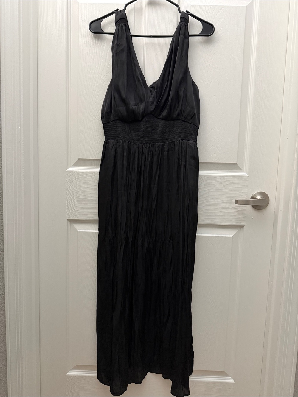 Old Navy Black Halter V-Neck Maxi Dress